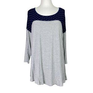 Maurices Plus Size Top Polka Dot Striped Size 16